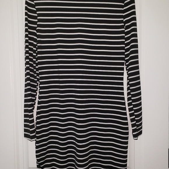 Black and White Stripe Dress/Shirt Size L - Picture 3 of 6